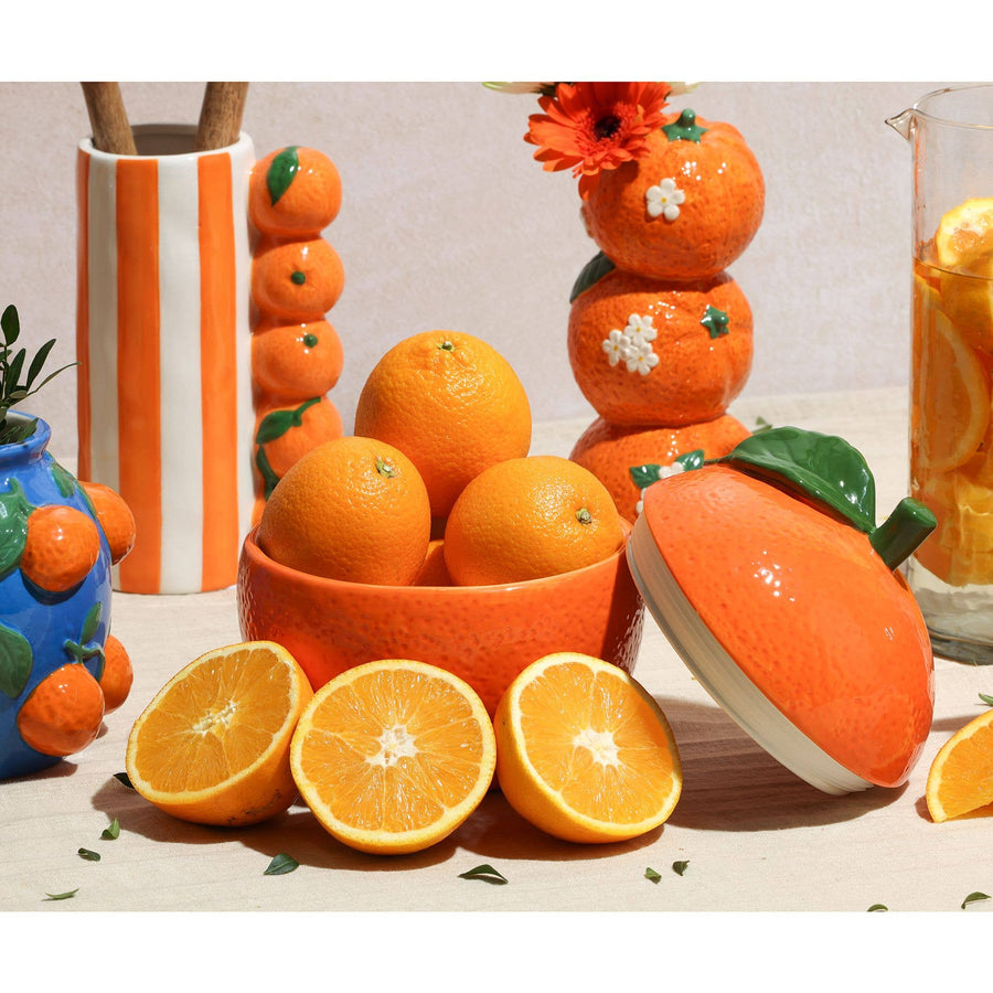 Vase rayé orange Hestia