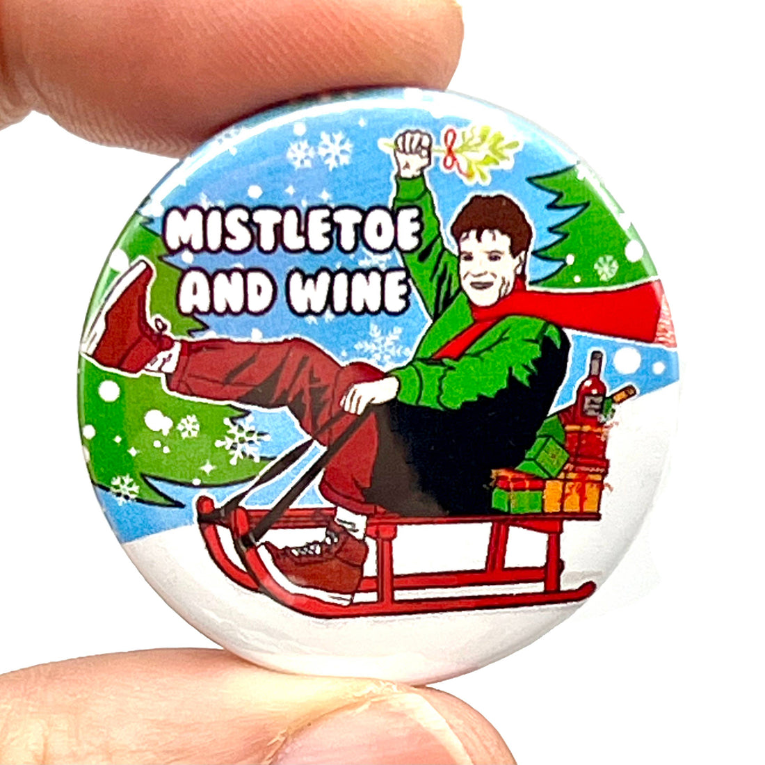 Badge épingle de Noël inspiré par "Mistletoe & Wine" de Cliff