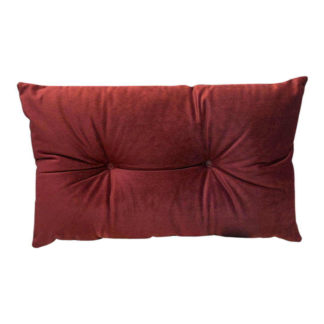 Coussin bordeaux avec boutons léopard