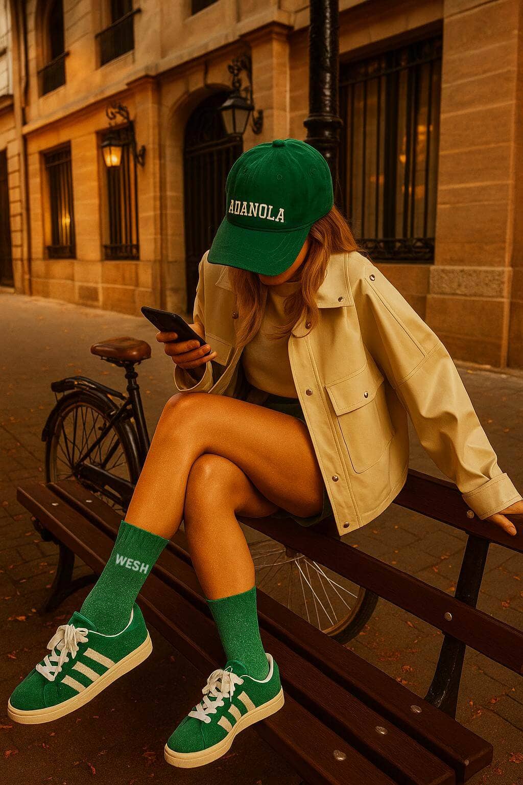 Chaussettes à Paillettes "Wesh" Vert