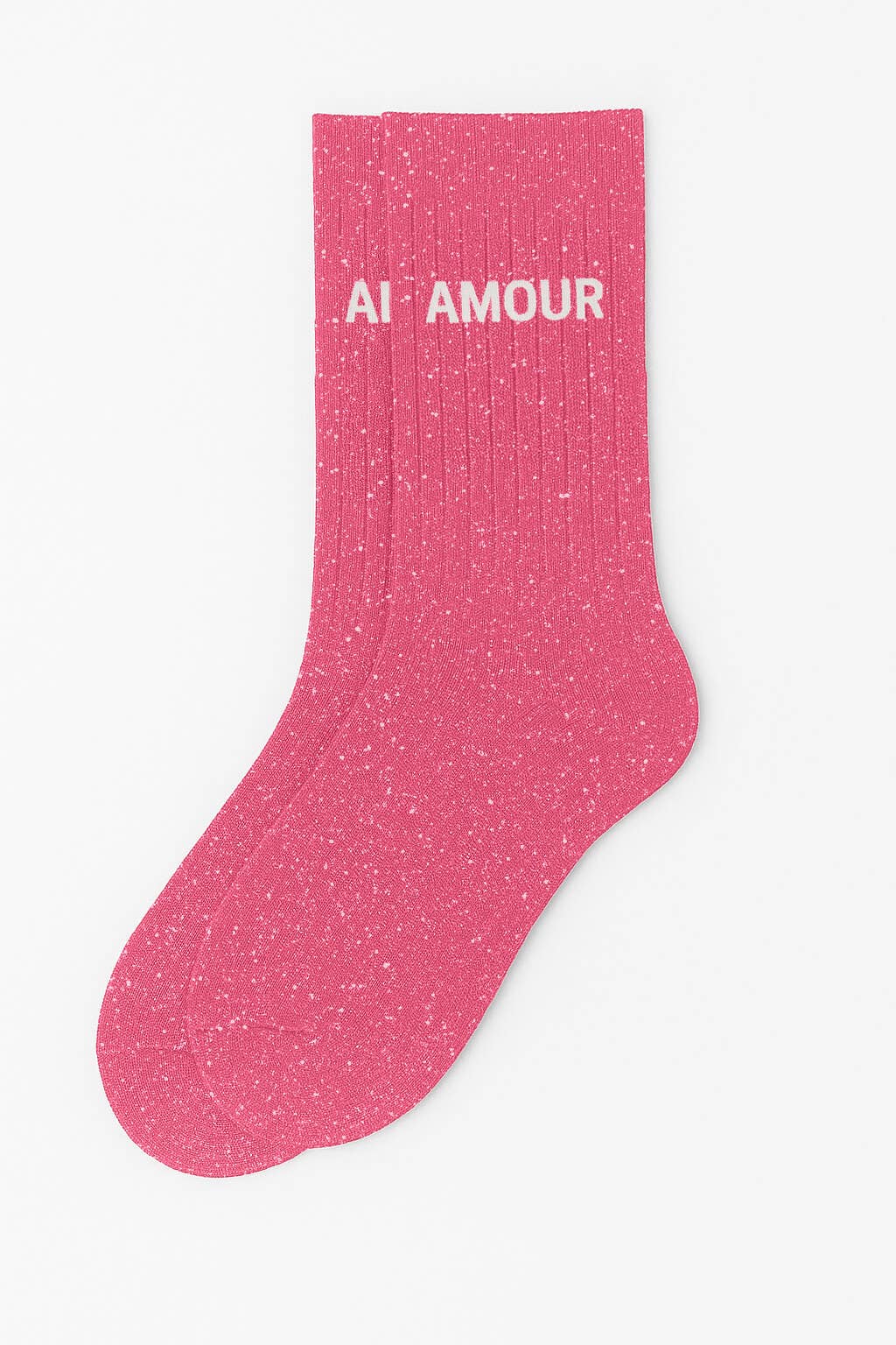 Chaussettes à Paillettes "Amour" Rose Bubble
