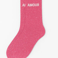Chaussettes à Paillettes "Amour" Rose Bubble