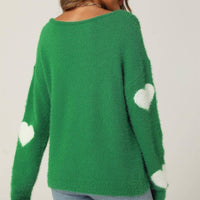 Pull à motif cœur