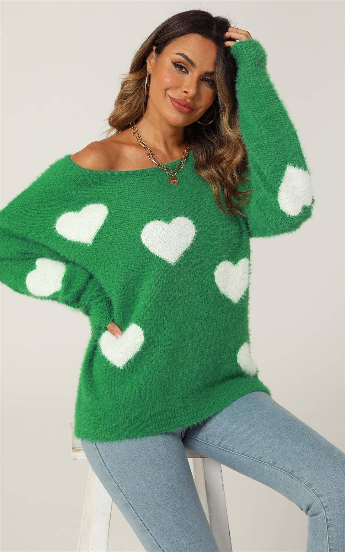 Pull à motif cœur