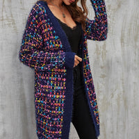 Gilet long multicolore bleu marine