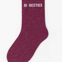 Chaussettes à Paillettes "Besties" Framboise