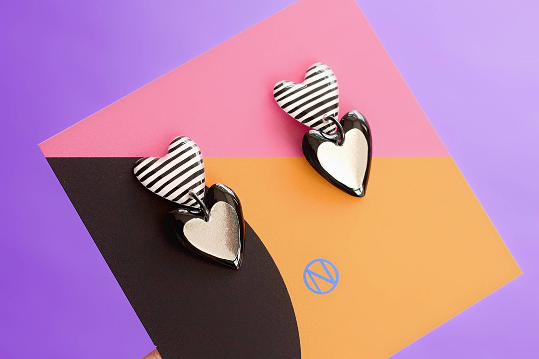 Boucles d’oreilles mini cœur double