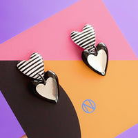 Boucles d’oreilles mini cœur double