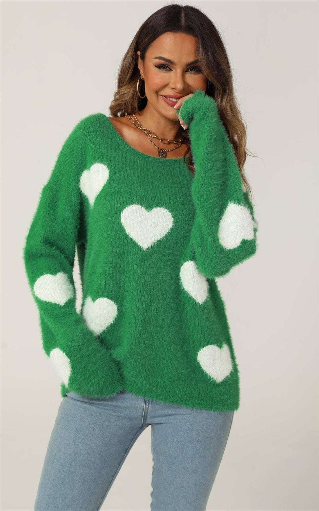 Pull à motif cœur