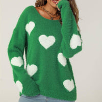 Pull à motif cœur